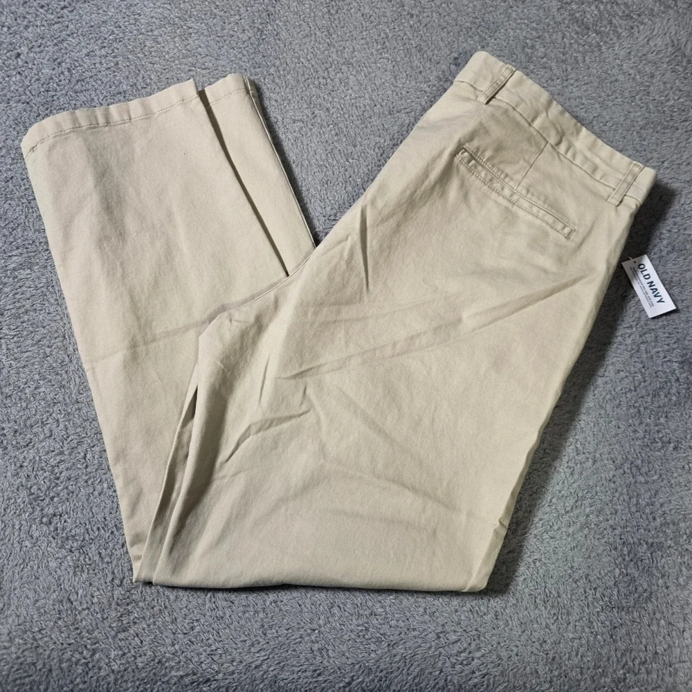 Old Navy Mens 38x30 Slim Built-In Flex Chino Pants Khaki Tan Stretch Trousers